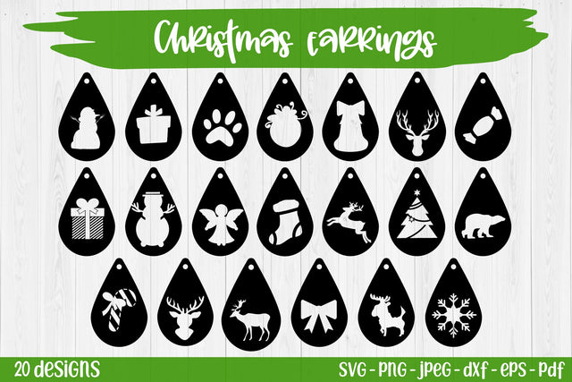 Christmas Drops Earrings SVG| Christmas SVG bundle SVG TatiStudio 