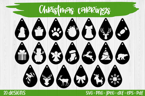 Christmas Drops Earrings SVG| Christmas SVG bundle SVG TatiStudio 