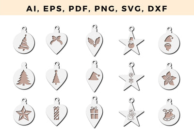 Christmas Earring Template Bundle, Multilayer Laser Cut Files, SVG, 3D Designs, Mini Design Bundles SVG MD JOYNAL ABDIN 