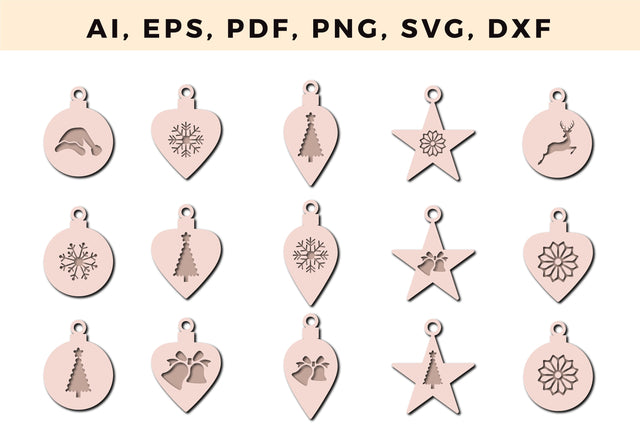 Christmas Earring Template Bundle, Multilayer Laser Cut Files, SVG, 3D Designs, Mini Design Bundles SVG MD JOYNAL ABDIN 