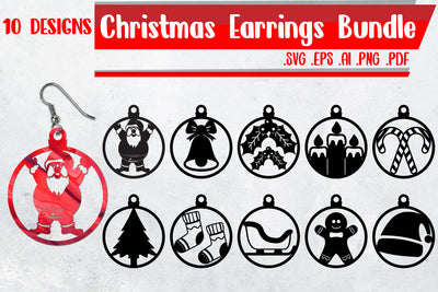 Christmas Earrings Bundle - Svg Eps Ai Png Pdf SVG zafrans studio 