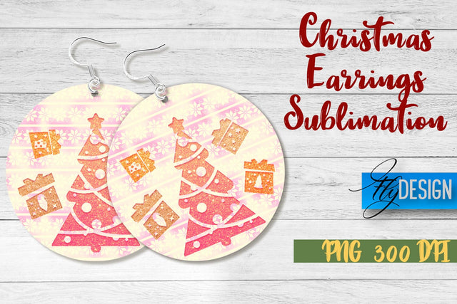 Christmas Earrings Sublimation | PNG Design | Christmas Design SVG Fly Design 