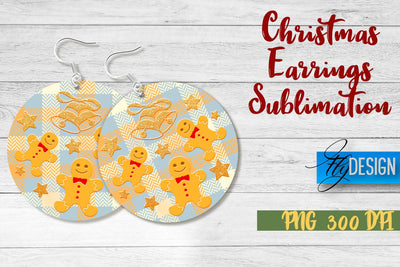 Christmas Earrings Sublimation | PNG Design | Christmas Design SVG Fly Design 
