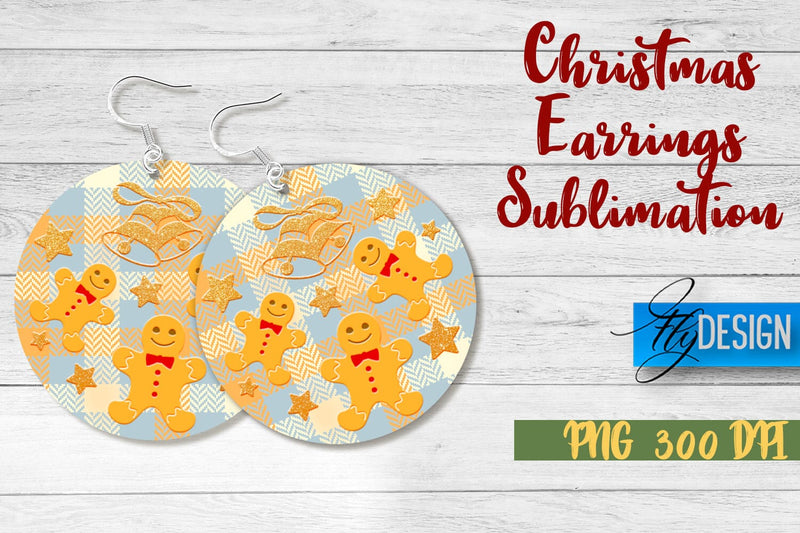 Christmas Earrings Sublimation | PNG Design | Christmas Design SVG Fly Design 