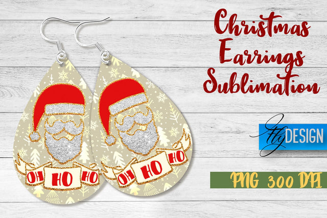 Christmas Earrings Sublimation | PNG Design | Christmas Design SVG Fly Design 