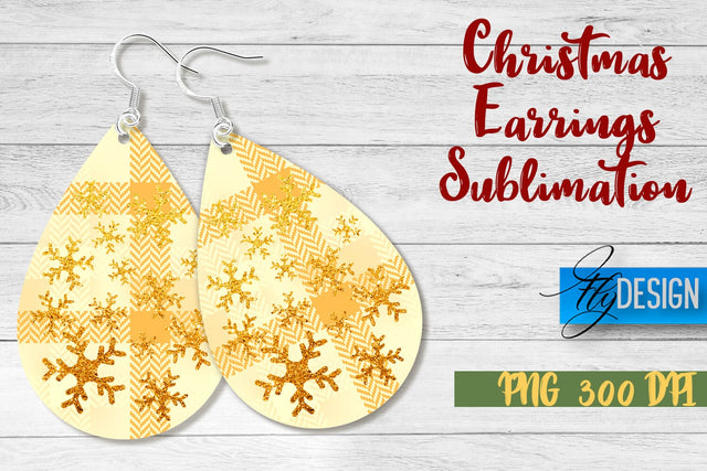 Christmas Earrings Sublimation | PNG Design | Christmas Design SVG Fly Design 