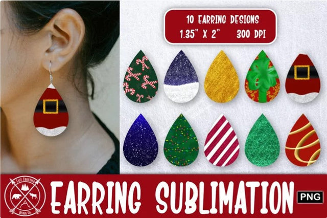Christmas Earrings Sublimation|Earrings png Sublimation Last Frontier Design Co. 