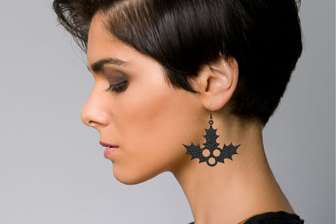 Christmas earrings svg bundle, faux leather earring template SVG Digital Rainbow Shop 