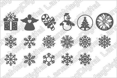 Christmas earrings svg, Christmas ornaments laser cut files SVG LanaMagDigital 