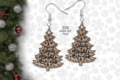 Christmas Earrings SVG | Christmas Tree SVG Laser Cut Files SVG Cloud9Design 