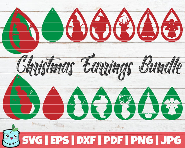 Christmas Earrings SVG MintyMarshmallows 