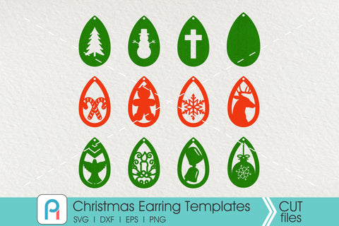 Christmas Earrings Template Svg Bundle SVG Pinoyart Kreatib 