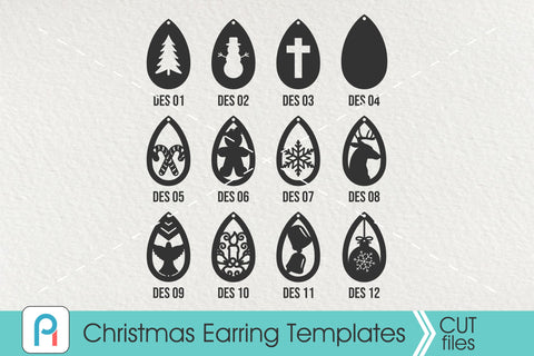 Christmas Earrings Template Svg Bundle SVG Pinoyart Kreatib 