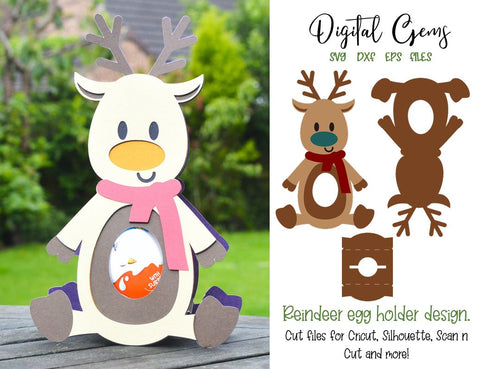Christmas egg holders, Santa, Reindeer, Snowman, and Bear SVG Digital Gems 