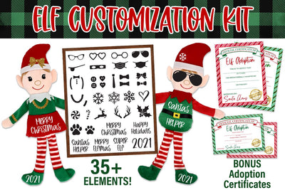 Christmas Elf Dress Up Kit with Bonus Adoption Certificates SVG B Renee Design 