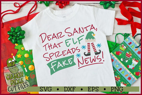 Christmas Elf Fake News SVG Cut File SVG Crunchy Pickle 