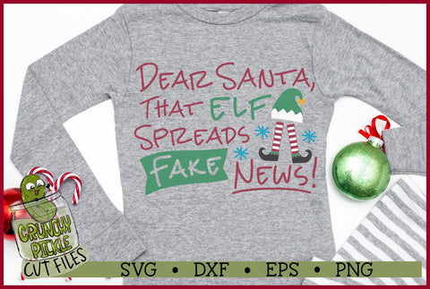 Christmas Elf Fake News SVG Cut File SVG Crunchy Pickle 