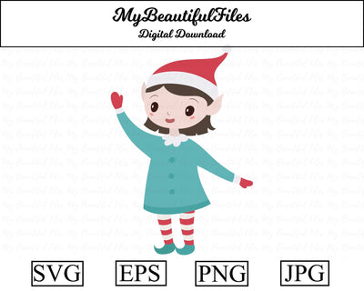 Christmas elf girl SVG MyBeautifulFiles 