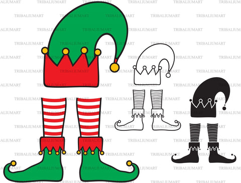 Christmas elf legs and hat SVG TribaliumArtSF 