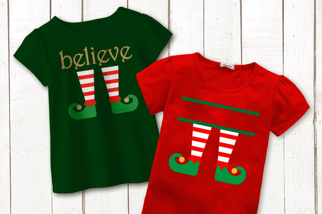 Christmas Elf Legs Split Believe SVG Designed by Geeks 