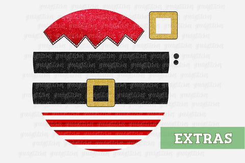 Christmas Elf Scalloped Monogram Set PNG Sublimation Greedy Stitches 