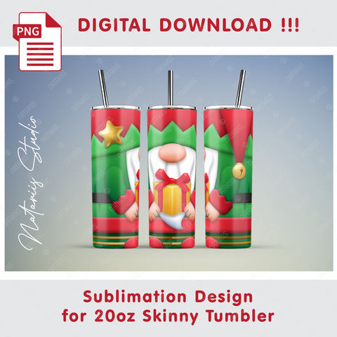 Christmas Elf sublimation design - 20oz TUMBLER Sublimation Natariis Studio 