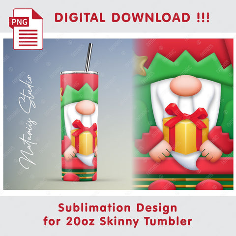 Christmas Elf sublimation design - 20oz TUMBLER Sublimation Natariis Studio 