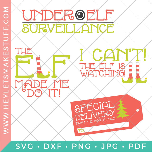 Christmas Elf SVG Bundle SVG Hey Let's Make Stuff 