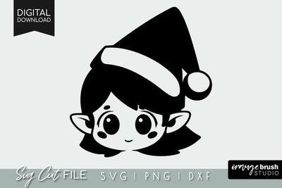 Christmas Elf SVG Cut File For Cricut Elf Face SVG OrangeBrushStudio 