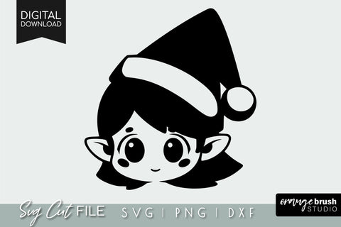 Christmas Elf SVG Cut File For Cricut Elf Face SVG OrangeBrushStudio 