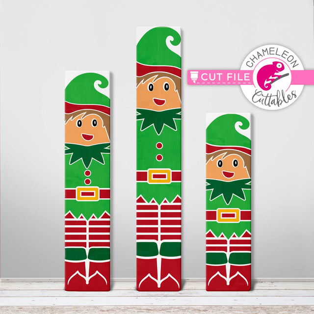 Christmas Elf winter porch sign vertical svg png dxf SVG Chameleon Cuttables 