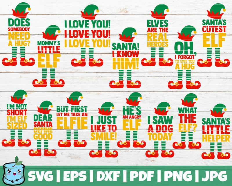 Christmas Elves SVG Bundle SVG MintyMarshmallows 