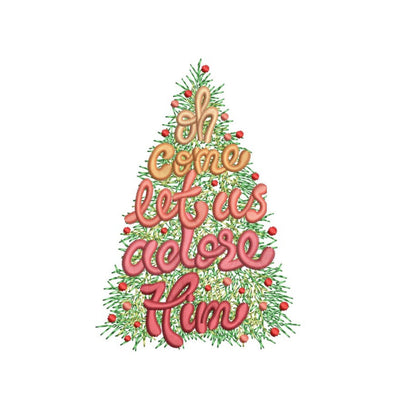 Christmas Embroidery Design, Oh Come Let Us Adore Him Christmas Embroidery Design, 2 sizes, Instant Download Embroidery/Applique DESIGNS Nino Nadaraia 