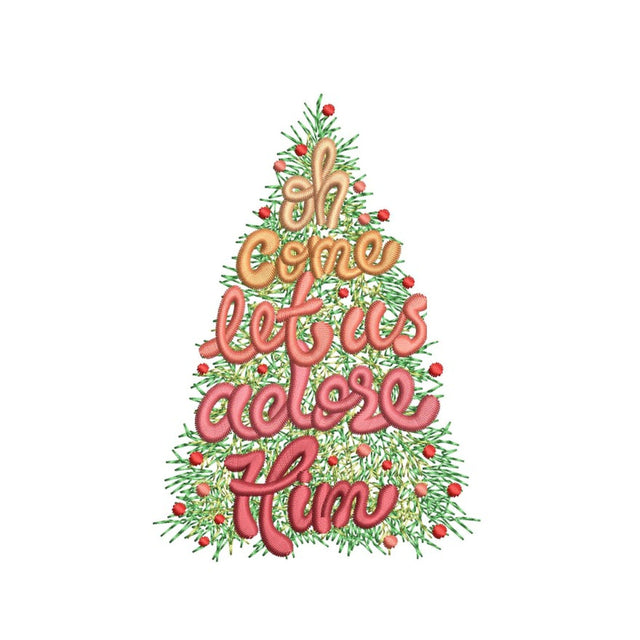 Christmas Embroidery Design, Oh Come Let Us Adore Him Christmas Embroidery Design, 2 sizes, Instant Download Embroidery/Applique DESIGNS Nino Nadaraia 