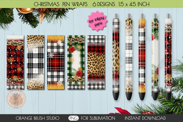 Christmas Epoxy Pen Wraps Bundle PNG Sublimation Sublimation OrangeBrushStudio 