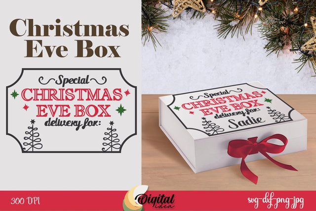 Christmas Eve Box Paper Cut. Eve Box SVG. 3D Box Paper 3D Paper Evgenyia Guschina 