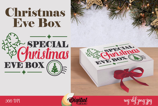 Christmas Eve Box Paper Cut. Eve Box SVG. 3D Box Paper 3D Paper Evgenyia Guschina 