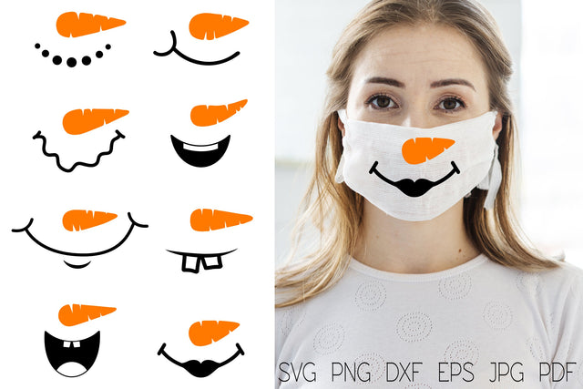 Christmas face mask svg bundle, Snowman face mask SVG bundle SVG Digital Rainbow Shop 