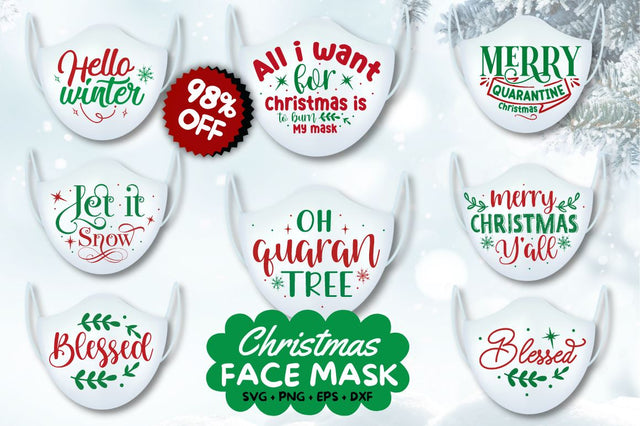 Christmas Face Mask SVG Bundle SVG Designangry 