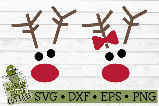 Christmas Faces - Reindeer SVG File SVG Crunchy Pickle 