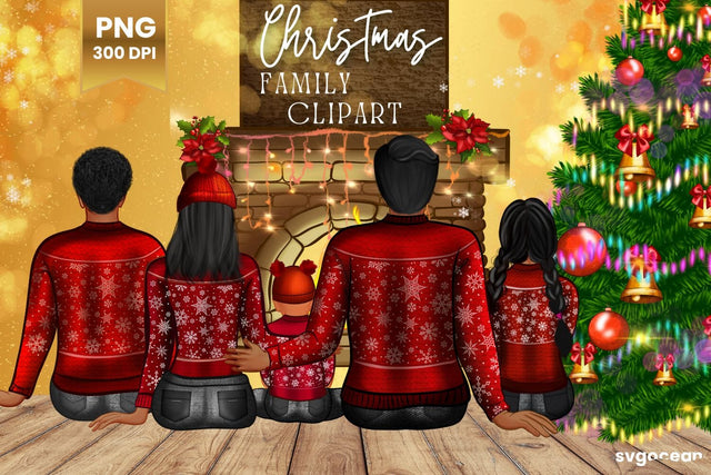 Christmas Family Clipart Bundle | Parents & Kids | Cozy Winter Sublimation SVG SvgOcean 