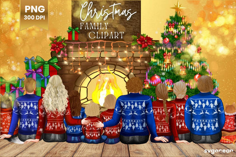 Christmas Family Clipart Bundle | People Creator | Cozy Winter Sublimation SVG SvgOcean 