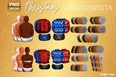 Christmas Family Clipart Bundle | People Creator | Cozy Winter Sublimation SVG SvgOcean 