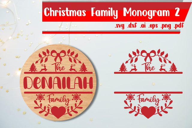 Christmas Family monogram 2 SVG zafrans studio 
