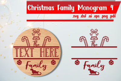 Christmas Family monogram 4 SVG zafrans studio 