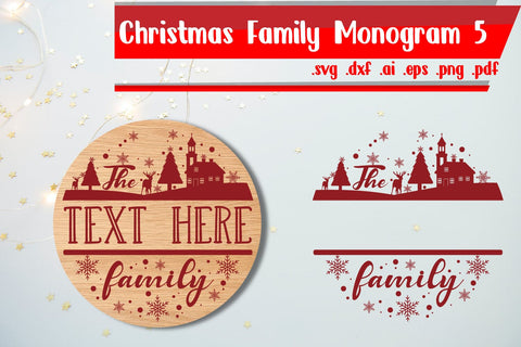Christmas Family monogram 5 Sublimation zafrans studio 