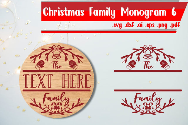 Christmas Family monogram 6 SVG zafrans studio 