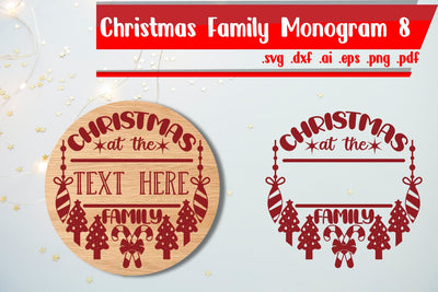 Christmas Family monogram 8 SVG zafrans studio 