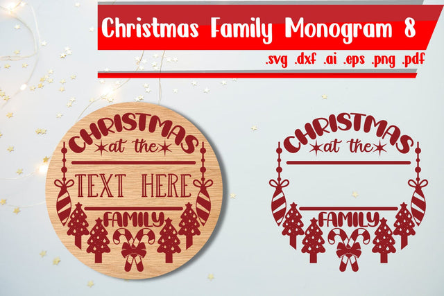 Christmas Family monogram 8 SVG zafrans studio 
