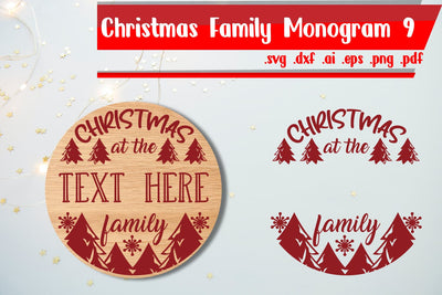 Christmas Family monogram 9 SVG zafrans studio 